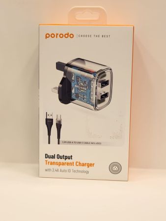 Porodo Dual Output Transparent Charger
